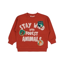 Civil Boys Stay Wıld Anımal Baskılı 2-5 Yaş Sweatshirt Koyu Bakır