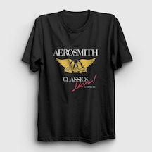 Presmono Unisex Classics Aerosmith T-shirt Siyah