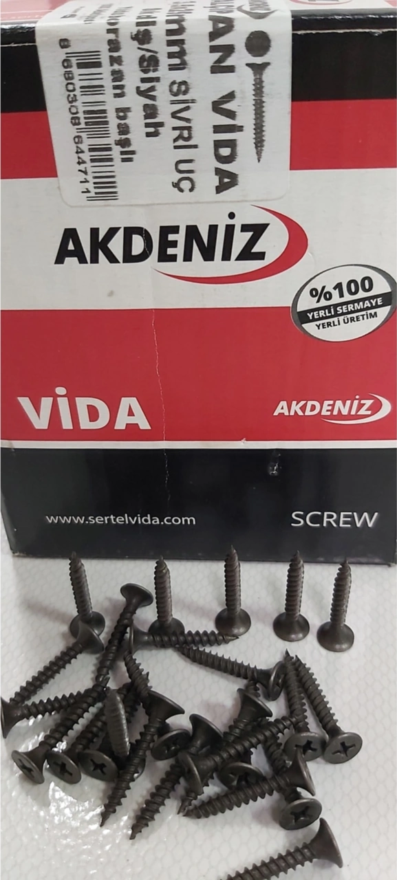 Alçıpan Vida 3.5x25 Mm Sivri Uç 1000 Adet -