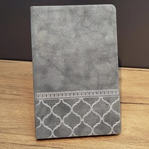 Şık Gri Deri Hatıra Defteri 21x15 Cm Çok Renkli