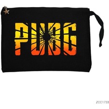 Pubg Logo Cracked Siyah Clutch Astarlı Cüzdan / El Çantası