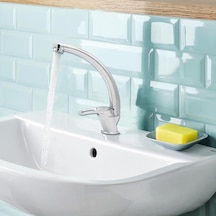 New Banyo Dante Kısa Kuğu Lavabo Bataryası Krom D-40204 New Banyo Dante Kısa Kuğu Lavabo Bataryası Krom D-40204