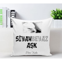 Kişiye Özel Siyah Beyaz Aşk Yastık Kılıfı