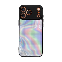 Apple Uyumlu iPhone 17 Pro Max Uyumlu Neon Dama Tasarımlı Glossy Telefon Kılıfı Çok Renkli