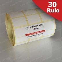 30X20 Yanyana 3'Lü Termal Etiket 30 Rulo Barkod Etiket
