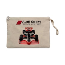 F1 Audi Sport Formula Krem Clutch Astarlı Cüzdan / El Çantası Krem