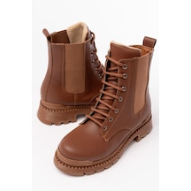 2051-298 Taba Düz Topuklu Bağcıklı Lastikli Günlük Kadın Bot Acı Kahverengi 2051-298 Taba Düz Topuklu Bağcıklı Lastikli Günlük Kadın Bot Acı Kahverengi