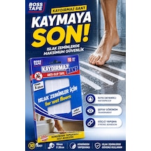 Kaydırmaz Bant, Şeffaf Anti Slip Bant, 10 Adet 19x200 Mm, Kendinden Yapışkanlı, Suya Dayanıklı, Bany