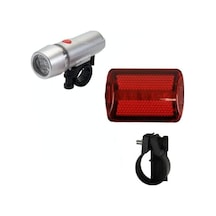 Led Bisiklet Lambası Feneri Ön Far Arka Stop Işık Aydınlatma Seti Çok Renkli