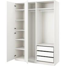 Ikea Beyaz Sağlam Kapaklı Gardırop 175x60x236 Cm