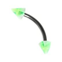 Tdgr00901 Curved Barbel Çelik Spike Piercing K5 Çok Renkli
