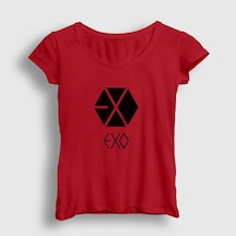 Presmono Kadın Logo Exo T-shirt Kırmızı