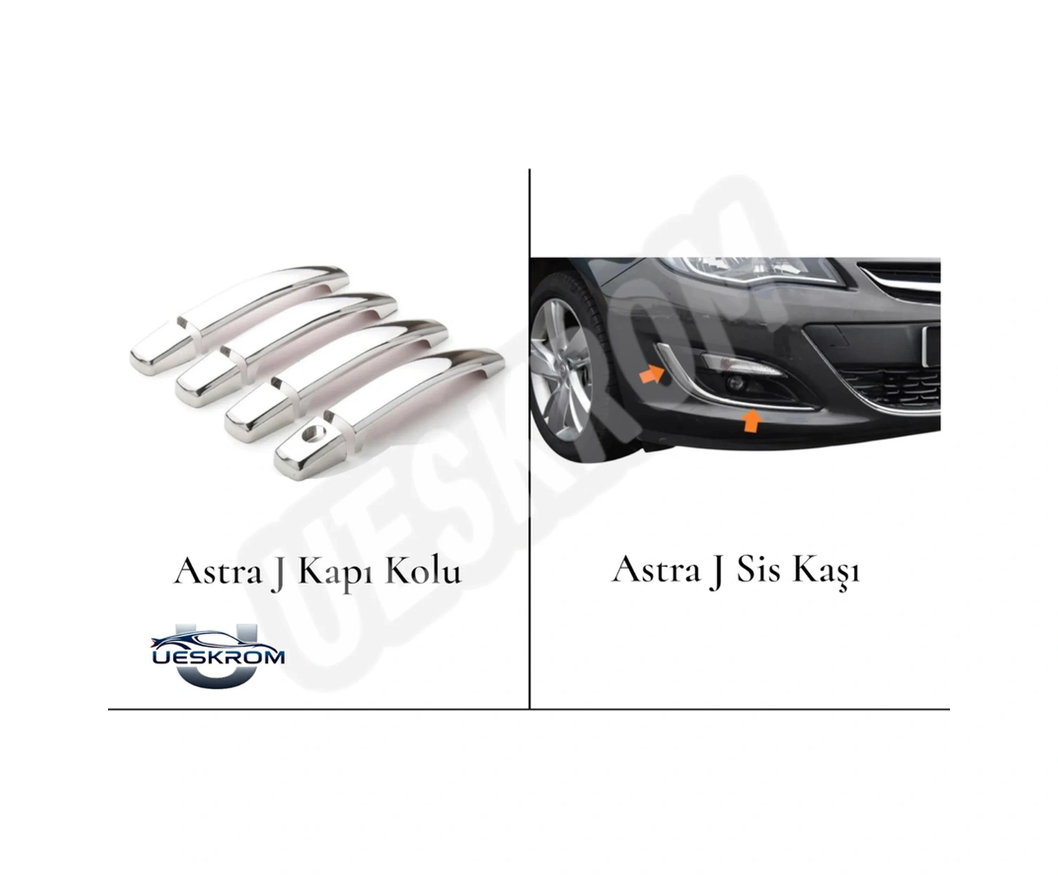 Ueskrom Opel Astra J 2011 Ve Üzeri Krom Kapı Kolu Ve Astra J Sis 2 Ürün Paslanmaz Çelik