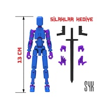 Robot 13 Dummy Mavi Mor Tüm Eklemleri Hareketli Aksiyon Figürü Oyuncak