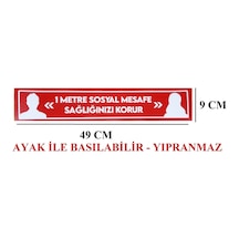 Sosyal Mesafe Sticker Salgın Virüs Ikaz Emniyet Uyarı Levhası (420610553)