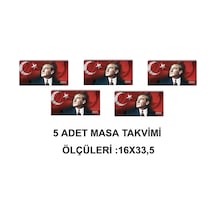 Keskin 2025-aj-66 16 33,5 Spr.haftalık Masa Ajandası-atatürk 5 Adet Çok Renkli