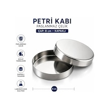 Petri Kabı Paslanmaz Çap 8 Cm Kapaklı