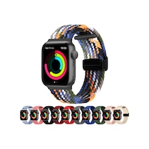 Novstrap Apple Uyumlu  Watch Ultra 49 MM İle Kordon Magnet Tokalı Flexible Elastik Örgü Kayış