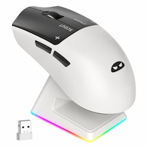 Magegee Scout & Rgb Dock Station 12.000dpı Paw3311 Triple Mode Kablolu/bluetooth/2.4g Beyaz Gaming Mouse -