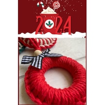 5 Adet Kırmızı Handmade Renkli Yılbaşı Ağaç Süsü - Yılbaşı Süsü
