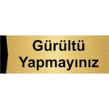 Gürültü Yapmayınız 5x20cm Altın Renk Metal Yönlendirme Levhası
