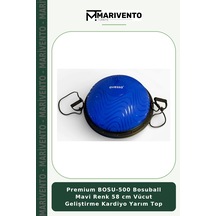 Premium Bosu-500 Bosuball Mavi Renk 58 Cm Vücut Geliştirme Kardiyo Yarım Top