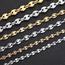 Altın Paslanmaz Çelik Hip Hop Kahve Çekirdeği Zincirler Kolye Domuz Burun Zincirleri Bilezikler Punk Kolye 6mm-23cm