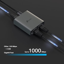 Eh210 Gigabit Ethernet Splitter 1 To 2, Rj45 Lan Çoğaltıcı 1000 Mbps, Usb-c Güçlü, Dual Port Ethernet Bölücü, Tak Çalıştır Network Splitter
