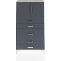 Arges Dolap 2 Raflı 5 Çekmeceli 2 Kapaklı 88x30x163 Aytaşı-antrasit Aytası