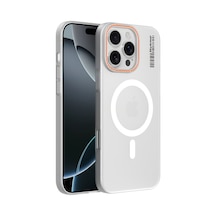 Apple iPhone 16 Pro Max Magsafe Uyumlu Mat Sert Klein Kılıf Beyaz
