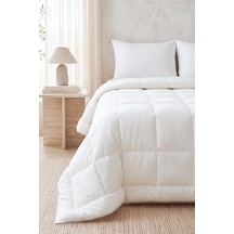 Ocean Home Textile Pamuklu Saten Biyeli Mikrojel Çift Kişilik Yorgan 195 X 215 Cm Beyaz