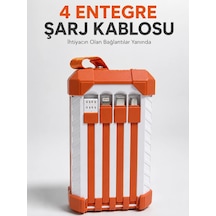 Mey İthalat Yüksek Kapasiteli 60000 Mah Güç Bankası 22.5w Hızlı Şarj Type-c Usb Çıkışlı Dahili Kablolu Dijital Göstergeli Renkli