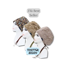 Tesettür Beden 3lü Best Seller Kahverengi Akasya Çiçekler Haki Şal Desen Leopar Cerrahi Bone Renkli