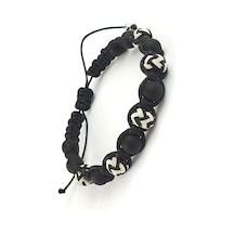 Mat Oniks Taşlı Ve Siyah Beyaz Kazaziye Detaylı Taraftar  Şambala