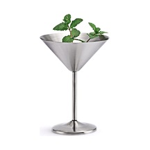 304 Paslanmaz Çelik Martini Kokteyl Bardağı Yüksek Tabanlı Şarap Kadehi Şarap Kadehi Metal Bar Ktv Şampanya Bardağı E