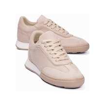 Mubiano Kadın Süet Sneaker Bağcıklı Günlük Spor Ayakkabı Lavin Bej Bej