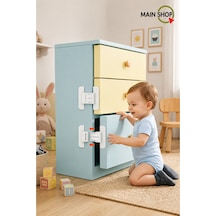 Mainshop 2 Adet Çocuk Güvenliği İçin Buzdolabı Kapısı Sabitleyici Toka M-360 Beyaz