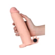 Hızlı Express X-Tender 8 Cm Dolgulu Titreşimli Realistik Uzatmalı Penis Kılıfı
