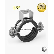Paslanmaz Çelik Ağır Yük Kafalı Boru Kelepçesi 11/2'' 304 Kalite