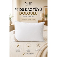 %100 Kaz Tüyü Dolgulu,%15 Gıdık Uyku Yastığı/50x70 1250gr/1 Adet