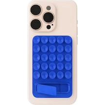 Dikdörtgen Vantuzlu Telefon Tutucu Stand Olabilen Pop-it Telefon Tutacağı Taşınabilir Silikon Yumuşak Telefon Standı Geniş Kullanım Alanı Mavi Acı Kahverengi