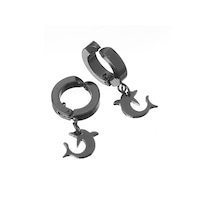 Yunus Balığı Sıkıştırmalı Erkek Küpe Çelik Takı Aksesuar p24 t5 Çelik