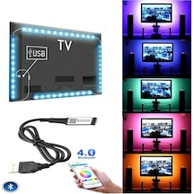 Bluetooth Telefon Kontrol Müzik 42'' 49'' 55'' Tv Arkası Usb Led Şerit Aydınlatma