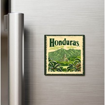 Honduras Honduras - Posta Pulu Temalı Ülke - Baskılı Buzdolap Magneti Kare - 9x9 Cm