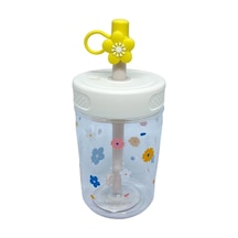 Vagonlife 450ml Çiçek Desenli Ve Koruyuculu Polikarbon Su Matarası/cup Beyaz 0