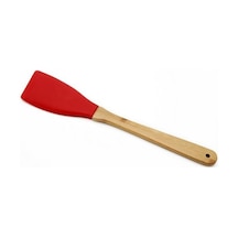 Silikon Bambu Sap Servis Spatula 28cm Kırmızı