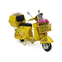 Vintage Dekoratif Sepetli Metal Scooter