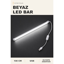 Onerous 100 Cm Beyaz Led Bar, Anahtarlı, Usb, Yapışkanlı