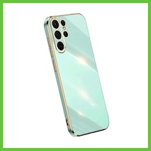 Bezos Samsung Galaxy S24 Ultra Uyumlu Kılıf Volet Silikon - Açık Yeşil Dmc