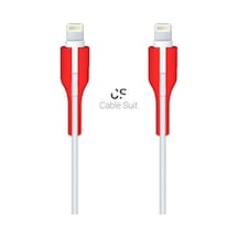 İphone Lighting, Kablo Koruyucu, Konnektör 2'li Kırmızı Diğer